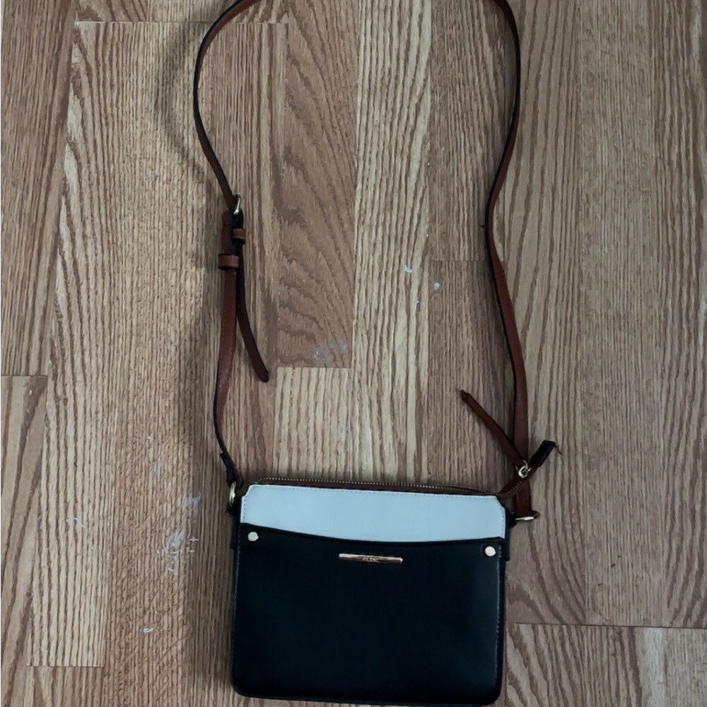 Aldo Black and White Crossbody Bag with Adjustable Strap